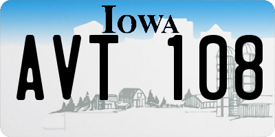 IA license plate AVT108