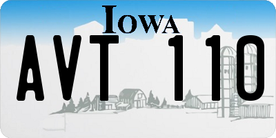 IA license plate AVT110