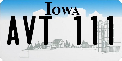 IA license plate AVT111