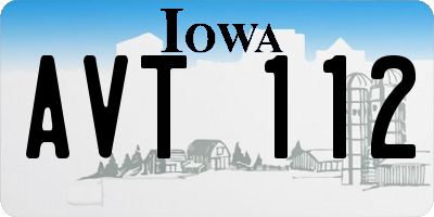 IA license plate AVT112