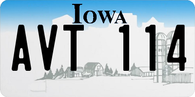 IA license plate AVT114