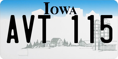 IA license plate AVT115