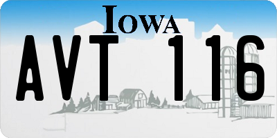 IA license plate AVT116
