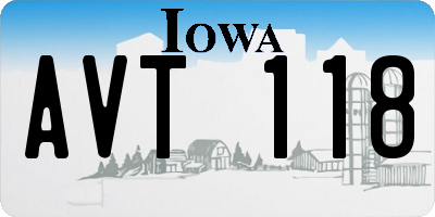 IA license plate AVT118