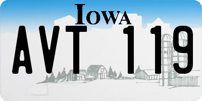 IA license plate AVT119