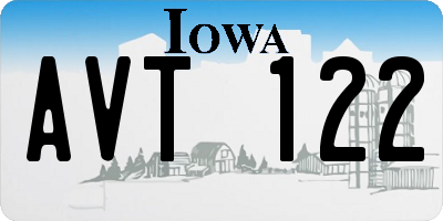 IA license plate AVT122