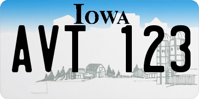 IA license plate AVT123