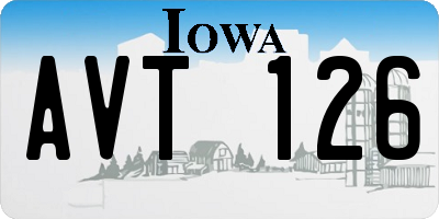 IA license plate AVT126