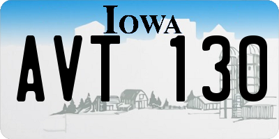 IA license plate AVT130