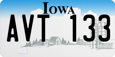 IA license plate AVT133