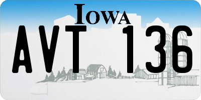 IA license plate AVT136