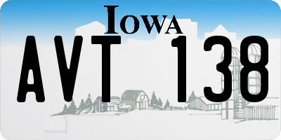IA license plate AVT138