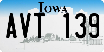 IA license plate AVT139