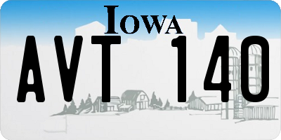 IA license plate AVT140