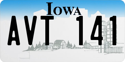 IA license plate AVT141