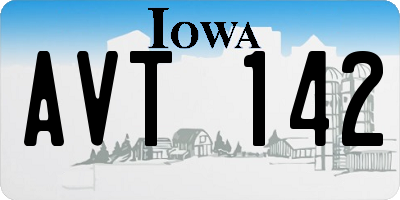 IA license plate AVT142