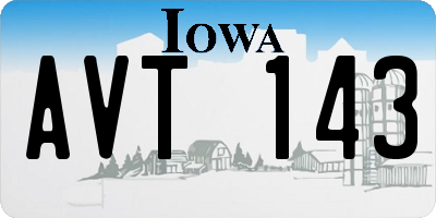 IA license plate AVT143