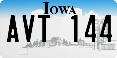 IA license plate AVT144