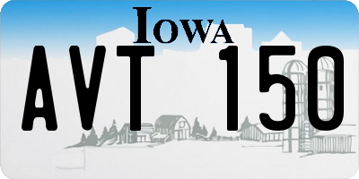 IA license plate AVT150