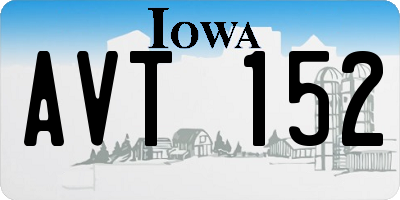 IA license plate AVT152