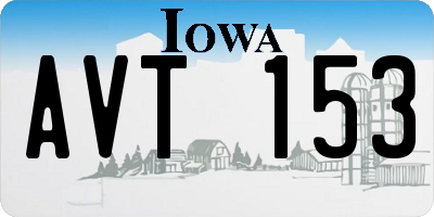 IA license plate AVT153