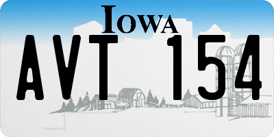 IA license plate AVT154