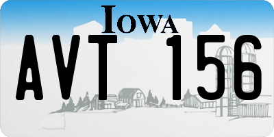 IA license plate AVT156