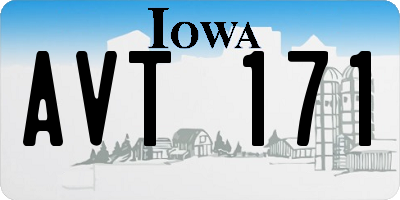 IA license plate AVT171