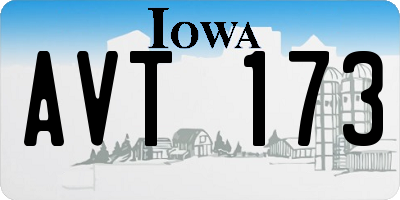 IA license plate AVT173