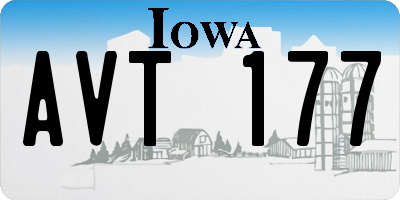 IA license plate AVT177