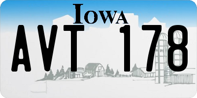IA license plate AVT178