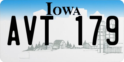 IA license plate AVT179