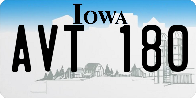 IA license plate AVT180