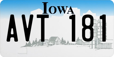 IA license plate AVT181