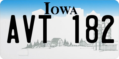 IA license plate AVT182