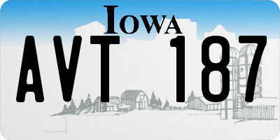 IA license plate AVT187