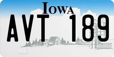 IA license plate AVT189
