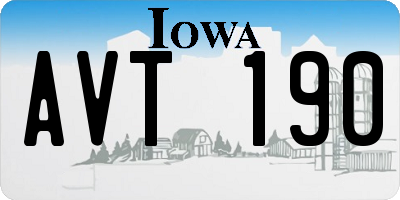 IA license plate AVT190