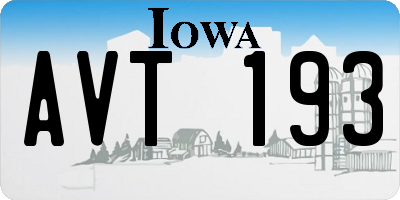 IA license plate AVT193