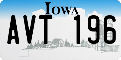 IA license plate AVT196