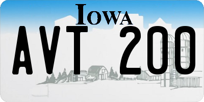 IA license plate AVT200