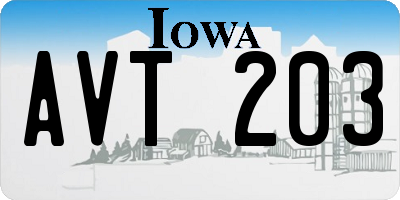 IA license plate AVT203
