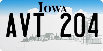 IA license plate AVT204