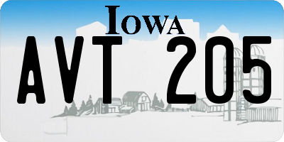 IA license plate AVT205
