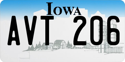 IA license plate AVT206