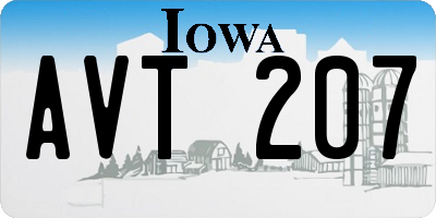 IA license plate AVT207