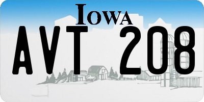 IA license plate AVT208