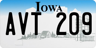 IA license plate AVT209