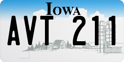 IA license plate AVT211