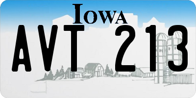 IA license plate AVT213